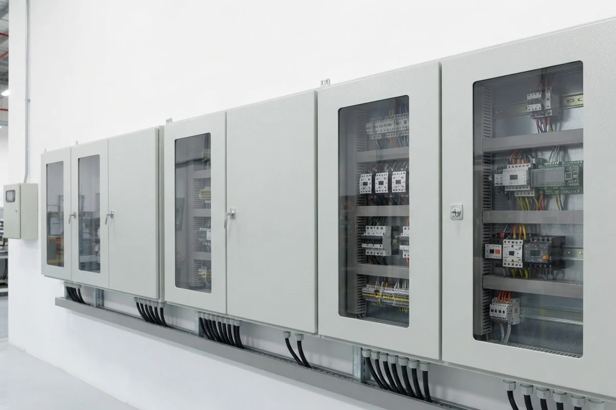 Electrical Control Panels in the Unified Steel fabrication workshop